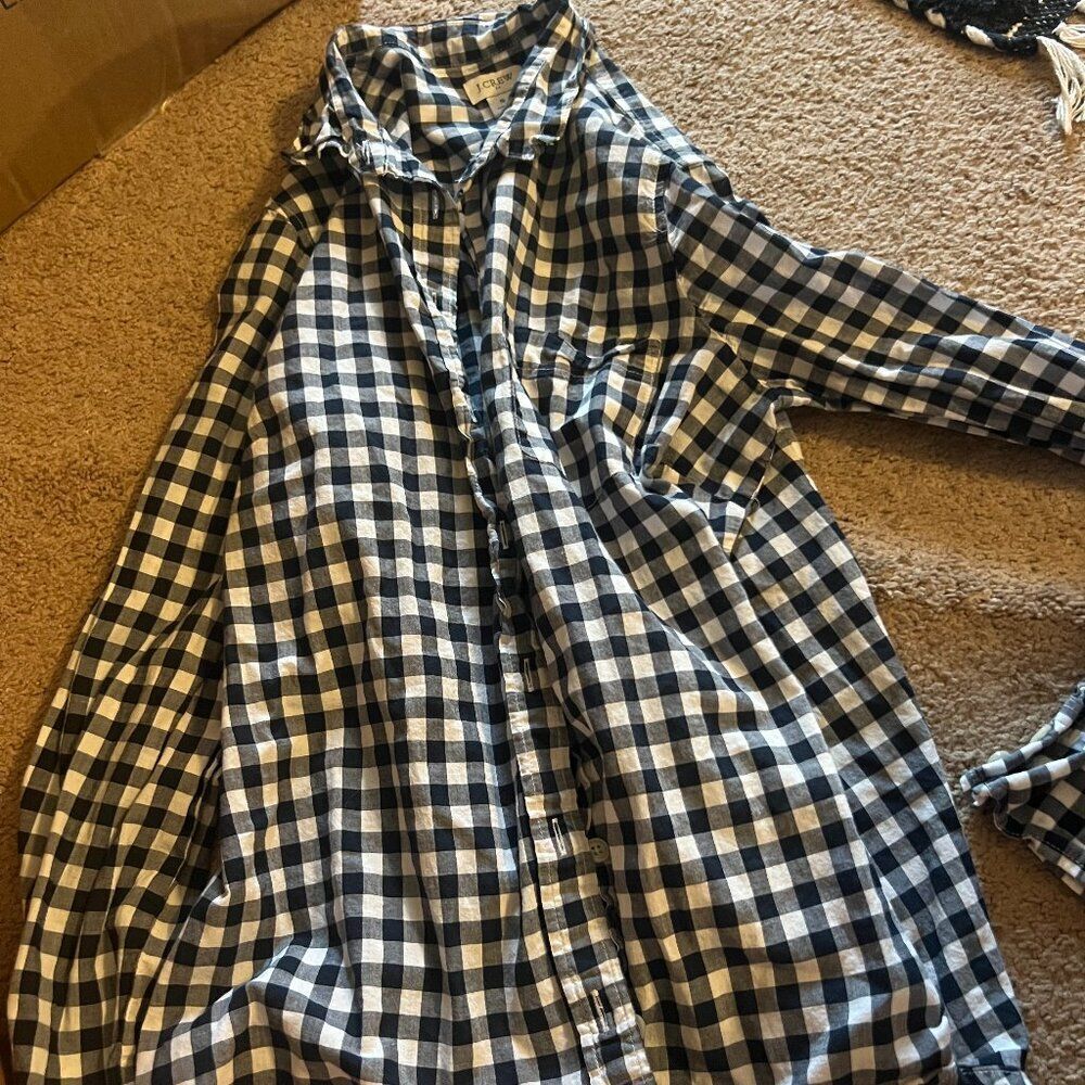 J‎ Crew small plaid blouse